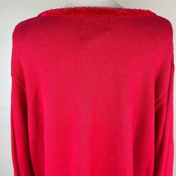 Quacker Factory American Flag V-Neck Sweater Size 1X - Picture 7 of 8